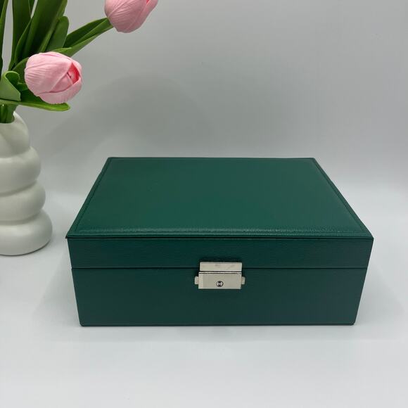 Vintage Double Layer Jewelry Box 0rganiser,Storage,Leather,Jewelry Case - Picture 3 of 5